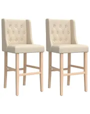 Zestaw dwóch kremowych krzeseł barowych - Awinion 7X
