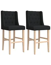 Zestaw dwóch czarnych krzeseł barowych - Awinion 4X
