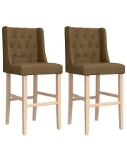 Zestaw dwóch brązowoszarych krzeseł barowych - Awinion 3X w sklepie Edinos.pl