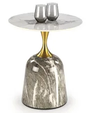 Okrągły stolik kawowy marmur + złoty - Firmina
