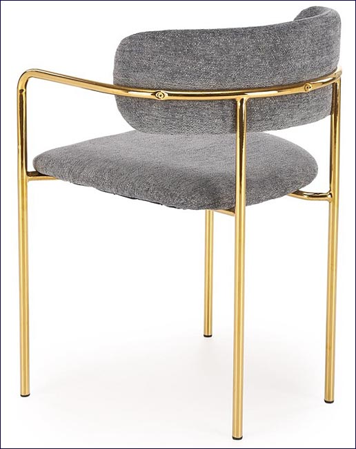 metalowe tapicerowane popielate krzesło Ixis