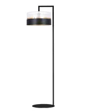 Lampa podłogowa z czarno-białym abażurem - A487-Lemoni w sklepie Edinos.pl