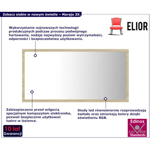 nowoczesne lustro led Marajo 3X