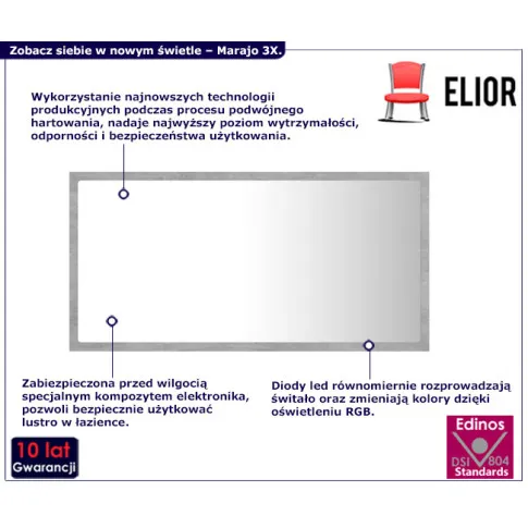 szare wiszace lustro  Marajo 3X