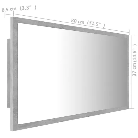 wymiary szarego lustra led marajo 3X