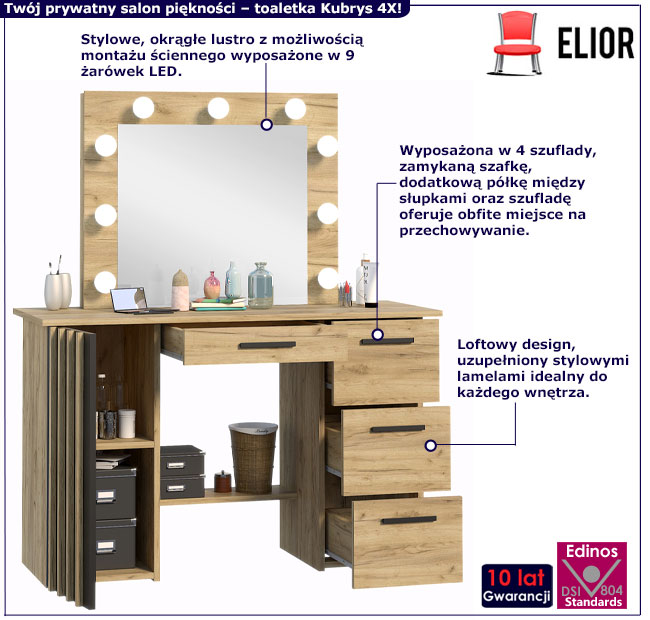 Toaletka z lamelami Terkon 4X