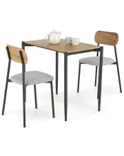 Skandynawski prostokątny stół z 2 krzesłami - Solini