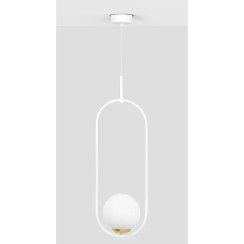 Elegancka lampa wisząca metalowa ze szklanym kloszem A488 Erdi