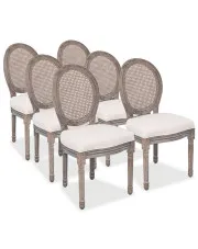 Rustykalny zestaw 6 krzeseł bankietowych - Mefrox 5X