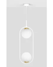 Biała podwójna lampa wisząca nad stół - A489-Erdi