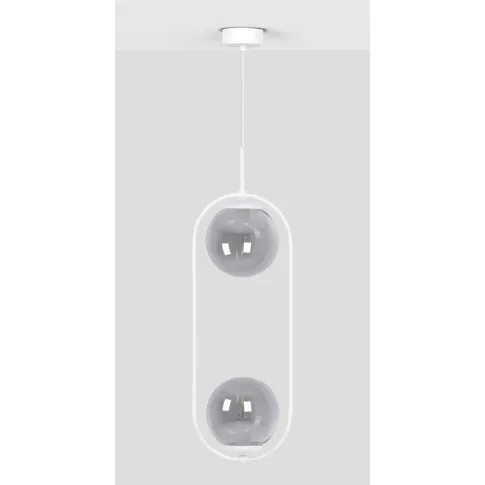 Biała metalowa lampa wisząca z 2 kloszami A489-Erdi
