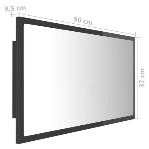 wymiary szarego lustra led w polysku marajo 4X