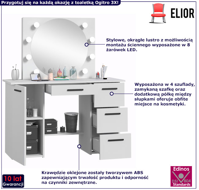 Biała toaletka Katia 3X