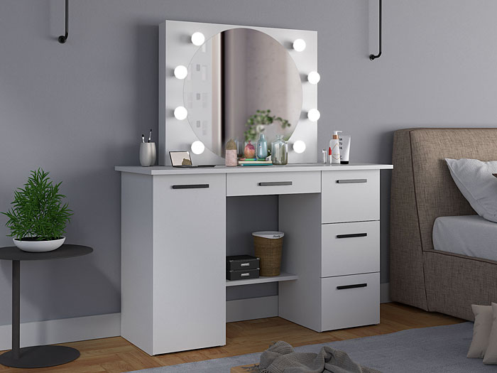 Wizualizacja białej toaletki Katia 3X