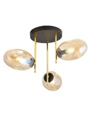 Lampa sufitowa w stylu glamour z miodowymi kloszami - D119-Umox