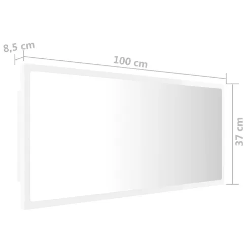 białe w połysku lustro Marajo 5X