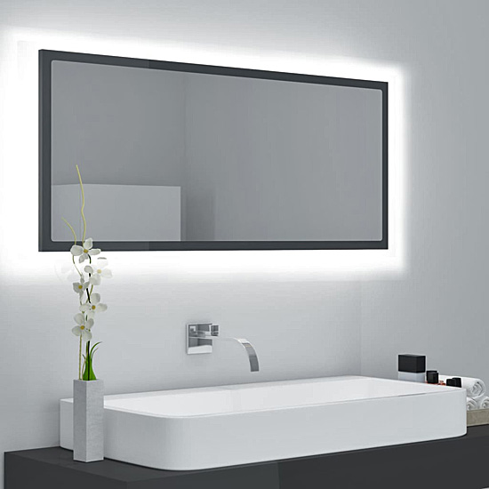 błyszczące szare lustro Vineri 5X