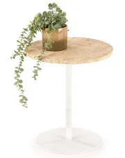 Stolik z okrągłym blatem z naturalnego trawertynu - Prati 4X