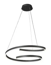 Czarna duża lampa wisząca LED nad stół - A496-Zaxa