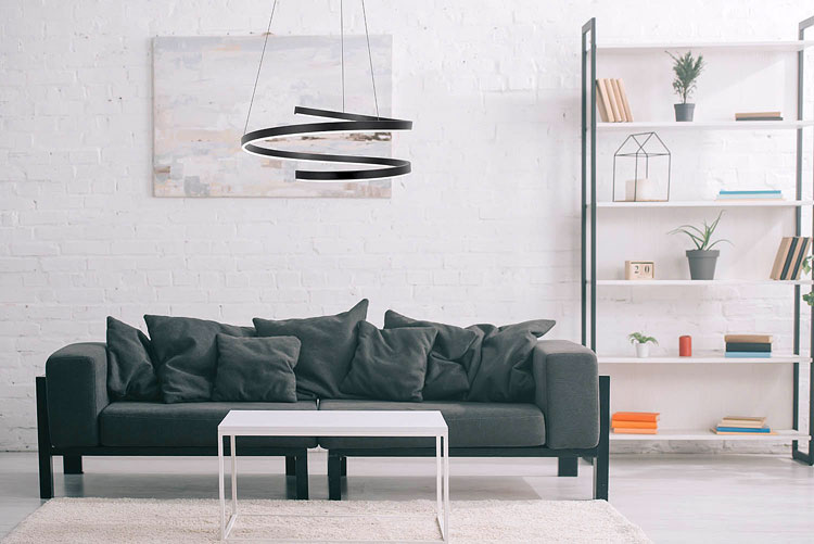 Nowoczesna czarna lampa wisząca nad stół A496-Oxeo