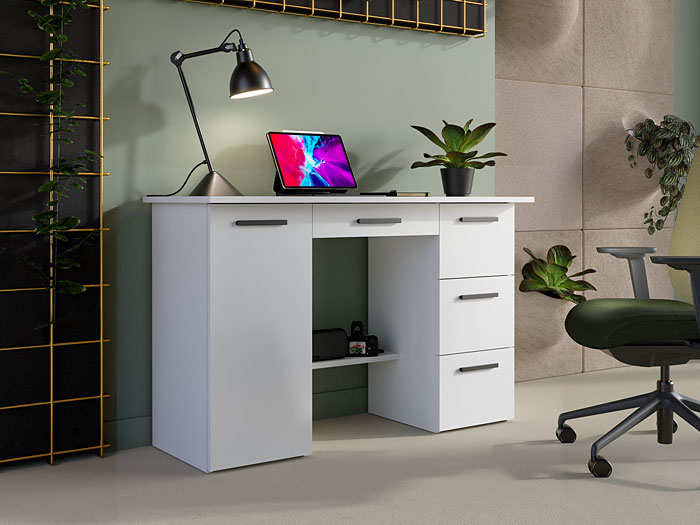 Wizualizacja biurka Calypso kolor biały