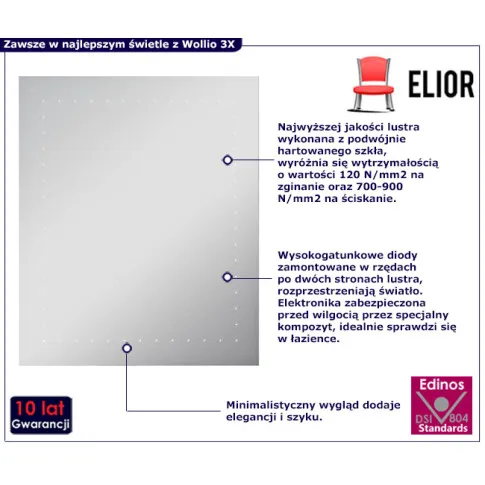  infografika lustra LED Wollio 3X