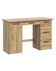 Skandynawskie biurko z szufladami i półkami dąb craft - Elefro