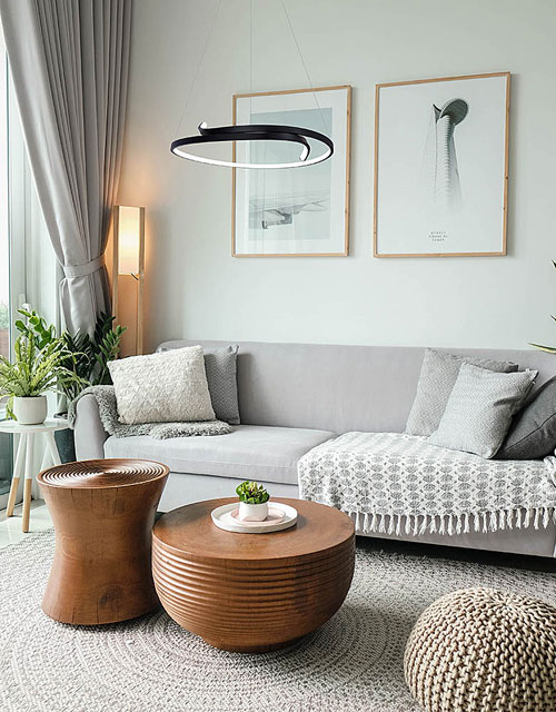 Nowoczesna czarna lampa wisząca LED nad stół A49--Vrosta