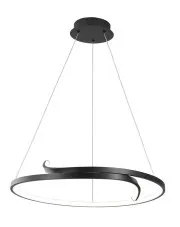 Czarna dekoracyjna lampa okrąg LED nad stół - A500-Vrosta