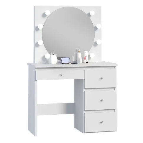 Biała toaletka z oświetleniem LED Luweros 3X