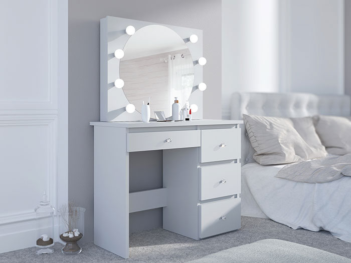 Wizualizacja toaletki Kaviro 3X kolor biały