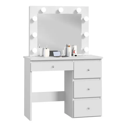 Biała toaletka z szufladami Luweros 4X