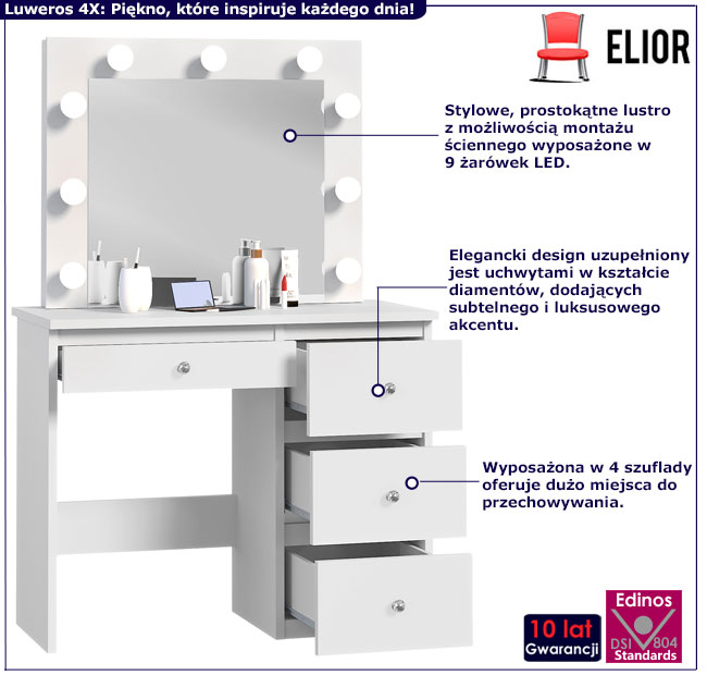 Toaletka Kaviro 4X kolor biały