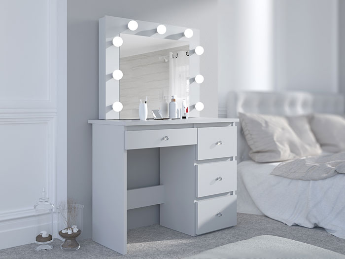 Wizualizacja toaletki Kaviro 4X kolor biały