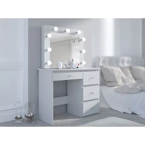 Wizualizacja białej toaletki do sypialni Luweros 4X