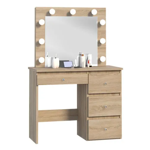 Toaletka z szufladami Luweros 4X dąb sonoma