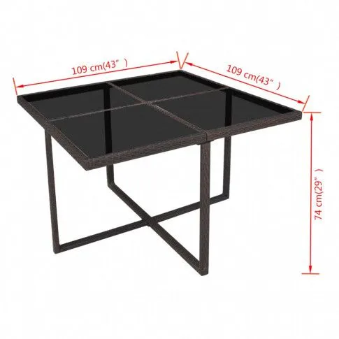 Fotografia vidaXL 9-cz. zestaw mebli ogrodowych z poduszkami, rattan PE, brązowy z kategorii Stoły, krzesła, ławki