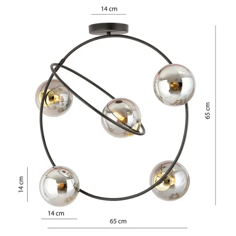 Wymiary nowoczesnej lampy D124 Merable