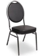 Metalowe krzesło bankietowe tapicerowane ekoskórą - Pogos 5X w sklepie Edinos.pl