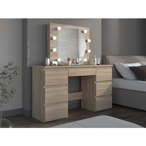 Wizualizacja toaletki z LED Roterix 3X dąb sonoma