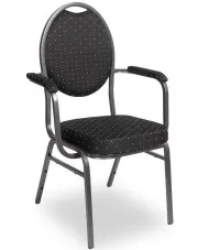 Metalowe krzesło bankietowe tapicerowane z podłokietnikami - Pogos 6X w sklepie Edinos.pl