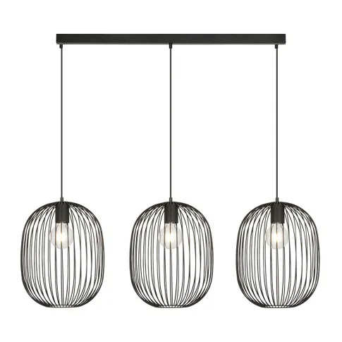Czarna potrójna lampa wisząca D126 Inez