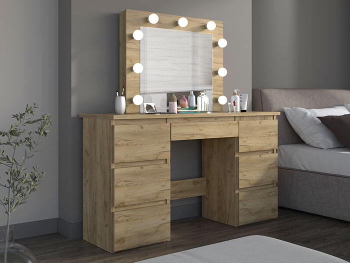 Wizualizacja toaletki Bellano 4X dąb craft