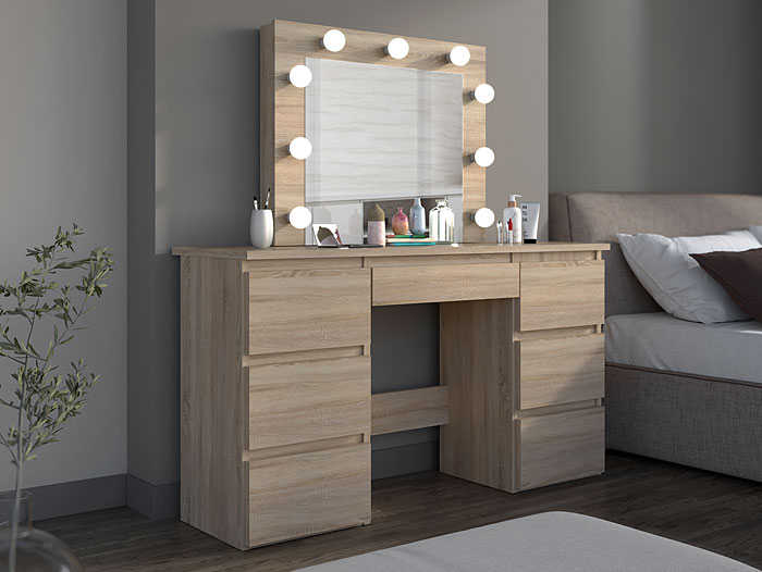 Wizualizacja toaletki Bellano 4X dąb sonoma