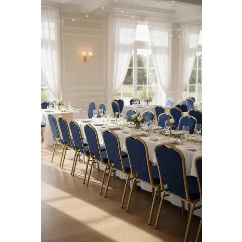 Niebieskie krzesło sztaplowane do sali bankietowej   Danior 3X