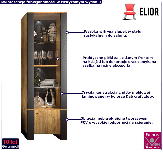 wysoka witryna słupek Luso 10X