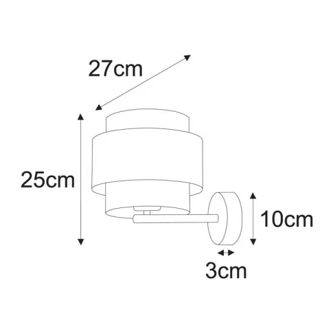 Rozmiar kinkietu A516-Difa