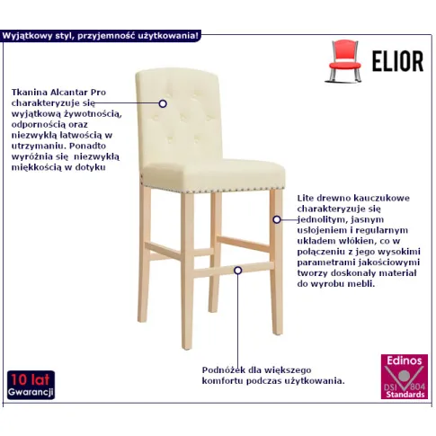 Alassio 7X kremowe krzesła barowe