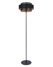 Czarna lampa podłogowa z ażurowym abażurem - A517-Difa