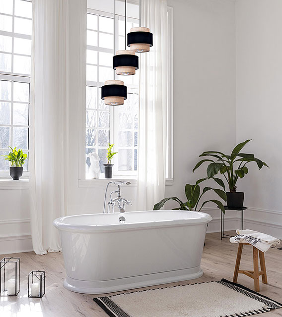 Lampa wisząca z 3 abażurami boho nad stół A526-Eledis